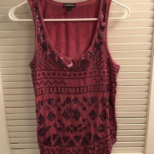 Express small red tank top